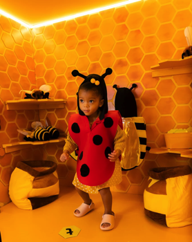 The Bee-hive Plant Pot, one of the many puzzles to solve, and dress up as bees, or ladybugs.